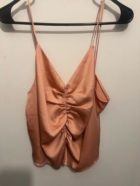 Brand new H&M Ruched Satin Cami Top - Peach